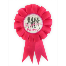  Kitűző, Lánybúcsú Party felirattal, rozettás , rózsaszín ajándéktárgy