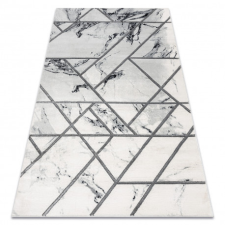 Kizárólagos EMERALD szőnyeg 0085 glamour, elegáns márvány, geometriai fehér / ezüst 120x170 cm lakástextília