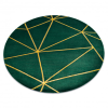  Kizárólagos EMERALD szőnyeg 1013 kör - glamour, elegáns geometriai üveg zöld / arany kerék 120 cm