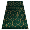  Kizárólagos EMERALD szőnyeg 1014 glamour, elegáns kocka üveg zöld / arany 120x170 cm