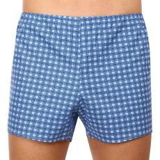  Klasszikus férfi bő szárú boxeralsók Foltýn kék kockás nagyméretű (KN78) 6XL