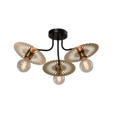 KLAUSEN Dragon 3 fekete-sárgaréz mennyezeti lámpa (KL103011) E27 3 izzós IP20 világítás