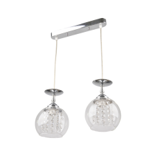 KLAUSEN Glass SP2 króm függesztett lámpa (LY-3316) E27 2 izzós IP20 világítás