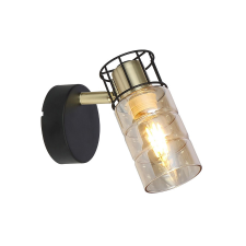 KLAUSEN Ideal AP1 fekete-sárgaréz fali lámpa (KL161000) E14 1 izzós IP20 világítás