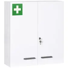  kleankin 6 Polcos Gyógyszerszekrény 55x18x60 cm – Fehér fürdőszoba bútor