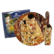 Klimt süteményes tányér tortalapáttal - A csók tányér és evőeszköz