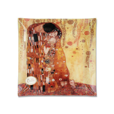 Klimt üvegtányér - Csók - 30x30 cm - négyzetes tányér és evőeszköz