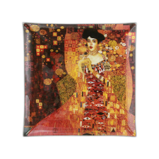 Klimt üvegtányér - négyzet alakú - 25x25 cm - Adele Bloch tányér és evőeszköz