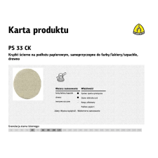Klingspor Ps33ck Csiszolókorong 225 gr.60 Zsiráf 45361 50 db (210124) barkácsgép tartozék