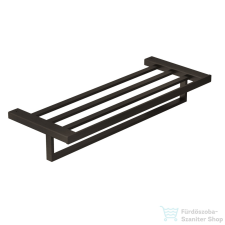 Kludi VELA C törölközőtartó polccal, szálcsiszolt fegyvermetál 31989N2 fürdőszoba kiegészítő