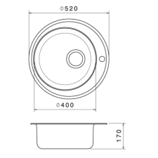  KM-125 520 mm rozsdamentes mosogatótálca mosogatótálca