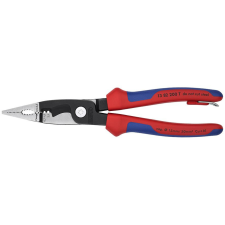 Knipex 13 82 200 T BK Elektromos szerelőfogó rögzítőszemmel feketére foszfátozott 200 mm fogó