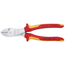 Knipex 74 06 200 SB Erő-kímélő oldalcsípőfogó krómozott VDE 200 mm fogó