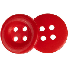 Knoflíky Žirovnice Žirovnice 1,5 cm piros 4 lyuk, 348778A, 6 darabos készlet rövidáru