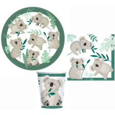  Koala Eucalyptus party szett 32 db-os 23 cm-es tányérral party kellék