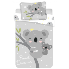 Koala Grey gyerek, ovis ágyneműhuzat 100×135cm, 40×60 cm babaágynemű, babapléd