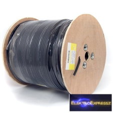  Koax kábel Fekete GEL F690BV + 305M audió/videó kellék, kábel és adapter