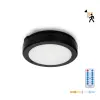 Kobi LED kültéri mennyezeti lámpa, 12W, 1140lm, 4000K, 120°, mozgás- és alkonyérzékelővel, fekete, IP65, Nairos Kobi
