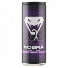  Kobra vörös áfonyaízű szénsavas üdítőital, koffeinnel, cukorral, édesítőszerrel 250 ml üdítő, ásványviz, gyümölcslé