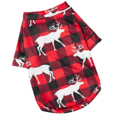  Kockás, rénszarvasos karácsonyi kutyapulcsi, XL-es kutyaruha