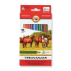 KOH-I-NOOR Színes ceruza KOH-I-NOOR 3142 Tricolor háromszögletű vastag lovak 12 db/készlet