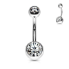 Köldök piercing orvosi fémből 6mm! (crystal kővel)