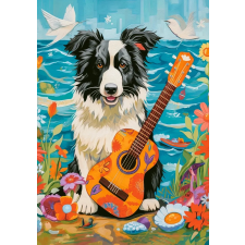 Kolie, gitár és tenger puzzle 100 darabos puzzle, kirakós