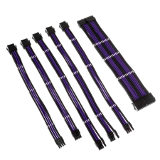 Kolink Core Adept tápkábel hosszabbító szett - Jet Fekete/Titán Lila (COREADEPT-EK-BTP) kábel és adapter