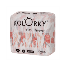 Kolorky Day öko pelenka, virágok, S (3-6kg), 25db pelenka