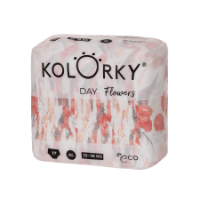 Kolorky Day öko pelenka, virágok, XL (12-16kg), 17db pelenka