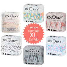 Kolorky Day öko pelenka, XL (12-16kg) HAVI ADAG, Lányos, 6x17db pelenka