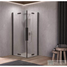 Kolpa San Polaris Fold Q 90 B/1 szögletes harmonika rendszerű zuhanykabin, fekete 516130 kád, zuhanykabin