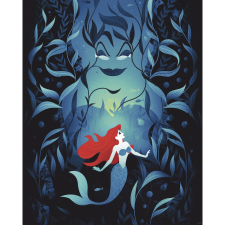 Komar Disney Ariel Ursula falikép 40 cm x 50 cm kék grafika, keretezett kép