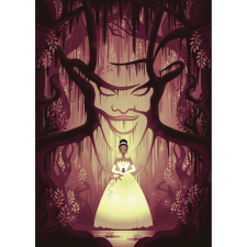 Komar Disney Tiana Dr. Facilier falikép 50 cm x 70 cm sárga grafika, keretezett kép