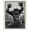 Komar Marvel Black Panther Lino-Cut Charge falikép 40 cm x 50 cm fekete-fehér