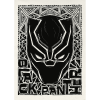 Komar Marvel Black Panther Lino-Cut Helmet falikép 50 cm x 70 cm fekete-fehér