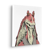 Komar Star Wars Jar Jar Binks feszített vászonkép piros grafika, keretezett kép