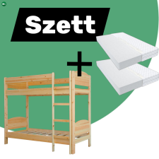 Komforttéka Henrik emeletes fenyő ágy + 2 db Max matrac gyermekbútor