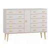 Komforttéka Lara fenyő komód 1 ajtós 10 fiókos 117