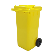  Kommunális hulladéktároló kerékkel, Sárga 120L szemetes