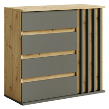  Komód, 1D4s grafit/artisan tölgy, DERIS bútor