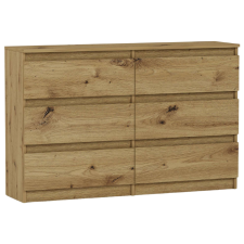  Komód 6 fiókos 120 cm R120 -  artisan tölgy bútor