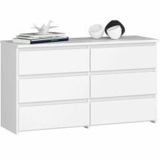  Komód, Akord, Forgácslap, 6 fiók, 57x100x35 cm, Fehér bútor