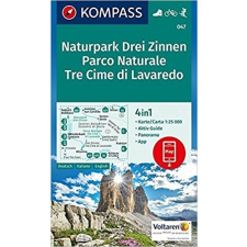 Kompass 047. Naturpark Drei Zinnen/Parco naturale Tre Cime di Lavaredo, 1.25 000, D/I turista térkép Kompass térkép
