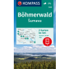Kompass 2000. Böhmerwald Sumava turistatérkép, 2-részes Böhmerwald turista térkép Kompass 1:50 000