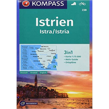 Kompass 238. Isztria turista térkép Kompass 1:75 000 3 részes térképszett térkép