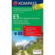Kompass 2558. E5 Bodensee bis Verona, D/E túrakalauz angol nyelven térkép
