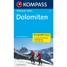 Kompass 576. Dolomiten, Skitourenatlas túraatlasz Wanderatlanten térkép
