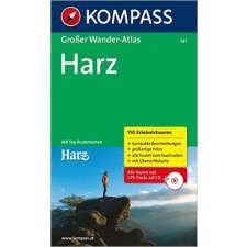 Kompass 587. Harz, Großer WanderAtlas mit CD túraatlasz Wanderatlanten térkép