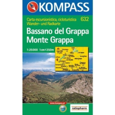 Kompass 632. Bassano del Grappa, Monte Grappa, 1:25 000 turista térkép Kompass térkép